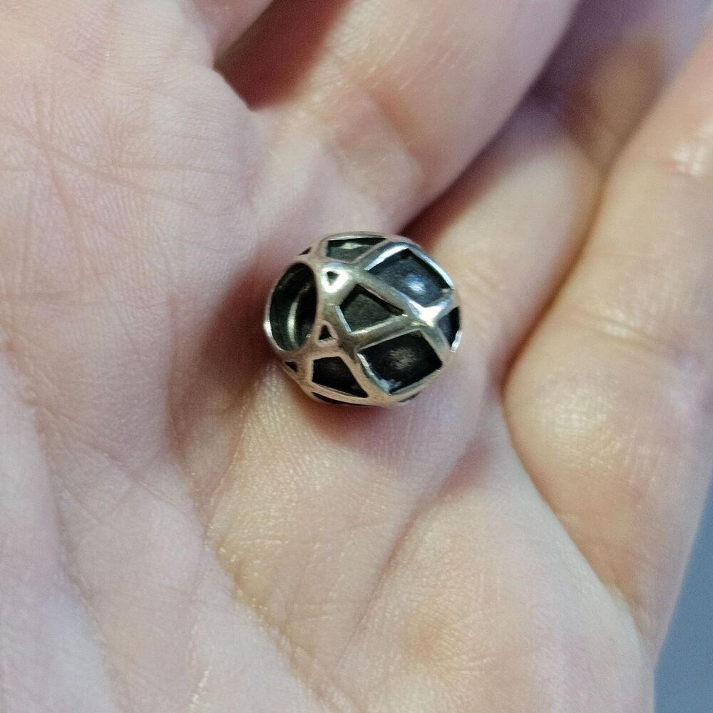 Pandora Sterling Silver Harlequin Retired Charm Diamond Pattern